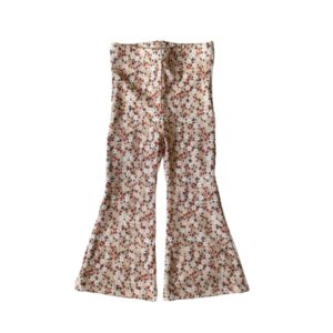 Flared broekje - Little Flowers rib